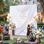 50ftx15ft White Backdrop Curtains for Wedding Party 10 Panels 5×15FT Tall - Image 3