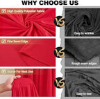 10x12ft Red Backdrop Curtain Panels for Parties - Wrinkle Free Polyester Photo Curtain Backdrop Wedding Back Drop Fabric Drapes for Party Decorations Background for Photography - Image 5
