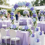 Auihiay 64Pcs Purple Hydrangea Artificial Flowers, Faux Hydrangea Flowers - Image 6