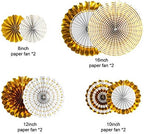 Party Decorations 8 Pcs Gold Paper Fans Set Graduation Birthday Baby Shower New Home Decoration Party DIY Decor - Image 7