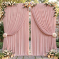 24ftx10ft Wrinkle Free Dusty Rose Backdrop Curtain - 10 Feet Photography Backdrop Drapes, Silky Polyester Back Drop Cloth for Wedding Baby Shower Balloon Arch Background by Unknown