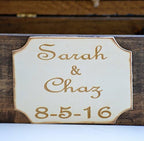 Rustic Wedding Card Box Shabby Chic Card Holder Bridal Shower Decor Burlap Wedding Keepsake Trunk - Image 6