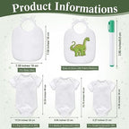 Roowest 35 Pcs Baby Shower Bibs Game with Bib Bodysuit Marker, Greenery - Image 3