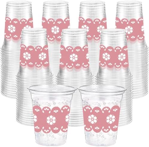 100 Pcs Pink Cielito Lindo Plastic Cups for Baby Shower Wedding by Ferrochef