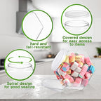 Hoolerry 12 Pcs Plastic Candy Jar with Scoops Set include 6 Hexagon Cookie Jars with Lid for Candy Buffet and 6 Candy Scoops 73 oz Large Storage Jar Clear Food Storage Canisters Kitchen Countertop Jar - Image 3