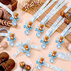 Coume 60 Pcs Baby Shower Party Pacifiers Necklace Bear Bottle Acrylic Pacifiers Charm Pacifier Chain for Guests Gender Reveal Party Favors Prize Table Scatter (White,Blue,Cute) - Image 2