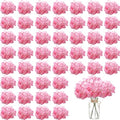 WEISPARK 100PCS Artificial Hydrangea Flowers, Fake Flowers Silk Hydrangea Full Flowers Heads with Stems for Wedding Home Party Shop Baby Shower Decor (Dark Pink) by WEISPARK