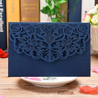 FOMTOR Laser Cut Wedding Invitation Cards Set w/Envelopes & Inserts & Seals – for Wedding, Bridal Shower, Graduation, Birthday Party, Engagement, Anniversary Blue 40Pcs - Image 3
