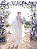 Lvydec Artificial Peony Flower Garland - 6ft Silk Peony Purple Flower Garland Arch Flower Vine for Wedding Party Table Decoration (2, Purple and White) - Image 6
