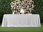 SquarePie Sequin Tablecloth 90x132 Inch White for Wedding Party - Image 6
