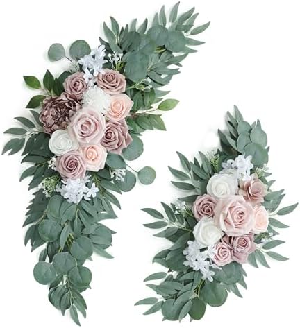 Artificial Dusty Rose Wedding Arch Flower Floral Swags Set of 2 by UdoulaFlowersforLife