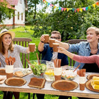 400 Pieces Camping Wood Grain Slice Party Supplies Set Paper Plate Cup Napkin for Camping Woodland Baby Shower Lumberjack Birthday Featuring a Round Wooden Slice Die Cut Edge Design Serve 50 - Image 7