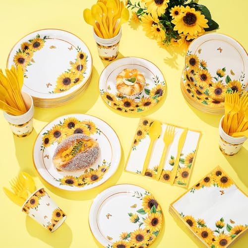 Funnymoom 400 Pcs Sunflower Party Supplies for 50 Guests - Image 6
