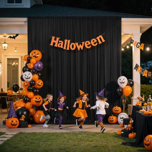 20x12 ft Black Backdrop Curtains for Weddings Parties, Birthdays and Photos - Image 2