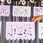 Pink/White Girl Baby Shower Party Banners - Pink Baby Shower Decorations Fiesta Papel Picado Paper Garland, Streamers Features Rocking Horses, Babies, Baby Bottles and Heart Designs 5pack/60 feet - Image 3