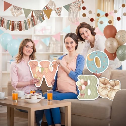 Ripeng 13 Pcs Boho Baby Shower Decorations Welcome Baby Yard Signs with Stakes 15 Inch Tall Lawn Signs for Gender Reveal Theme Birthday Party Indoor Outdoor Supplies - Image 4