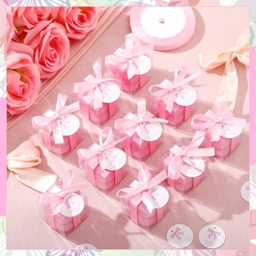 MTLEE 24 Sets Bright Pink Baby Shower Party Favors Small Bubble Candle - Image 2