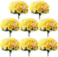 Geosar 8 Bundles Artificial Peonies Flowers,Yellow, Champagne by Geosar