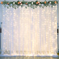 White Tulle Backdrop Curtain with Lights String for Parties Wedding Bridal Shower Sheer White Curtain Backdrop for Birthday Baby Shower Photo Booth Photography Background Decorations 20ft x 10ft by Suppromo