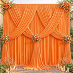 32ftx10ft Wrinkle Free Orange Backdrop Curtain - 10 Feet Photography Backdrop Drapes, Silky Polyester Back Drop Cloth for Wedding Baby Shower Balloon Arch Background by Unknown