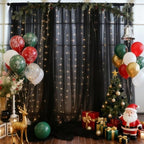 10×10ft Black Tulle Backdrop Curtain with Lights String for Parites, Sheer Photo Backdrop Curtains for Wedding Party Photography Background - Image 2