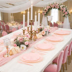 150Pcs Pink Plastic Plates Heavy Duty Dinnerware Set for Party - Image 7