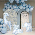 Eaasty 3 Pcs Blue Toile De Jouy Baby Shower Decor, Safari Animal Cutouts - Image 6