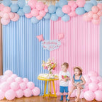 Pink Blue Backdrop Curtains for Gender Reveal Boy or Girl Parties Wrinkle Free Photo Curtains Backdrop Drapes Fabric Decoration for Birthday Party Baby Shower 5ft x 8ft,2 Panels - Image 3
