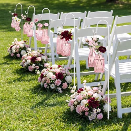 36 Pcs Artificial Flowers Table Centerpiece with Vases Colorful Wildflower Centerpieces Silk Flower Arrangement for Wedding Baby Shower Table Centerpieces Party(Multi Color,Pink) - Image 6