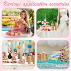 LemonRoad 19 Pcs Cupcake Stand Holder Dessert Table Display,Clear and Pink - Image 4