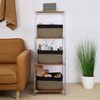 MiniArk Large Storage Baskets for Organizing, 17 x 13 x 7.5” Closet Shelf Baskets for Clothes Blanket Towels, Baby Nursery, Toy Bins Box, Woven Rope Baskets, 4 Packs Woven Brown - Image 4