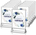 PPH-Sisy 5x7 Acrylic Sign Holder, 14 Pack Silver Picture Frames Table Top Sign Holders Flyer Menu Holder, Double-Sided Clear Photo Frames for Wedding Office Home Event by PPH-SisyPurchaseNow