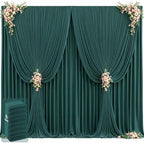 40ft x 12ft Emerald Green Backdrop Curtains Wrinkle Free Backdrop Curtain for Wedding Parties Fabric Backdrops Drapes Back Drop Cloth Bridal Shower Stage Curtains Wedding Decorations for Reception by Tao-GePartyDecorations
