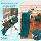 30 Pack Cheesecloth Table Runner 10FT Teal Table Runner Boho Gauze Cheese Cloth Table Runners Long Rustic Sheer Table Decorations for Wedding Party Baby Bridal Shower Birthday Holiday Home - Image 5