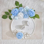 TINGE TIME 23pcs Artificial Wedding Flower Combo, Rose Peony Light Blue - Image 7