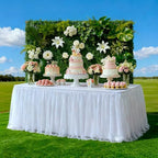 2-Pack White 2-in-1 Tulle Tablecloth for 6-Foot Rectangular Table - Image 2