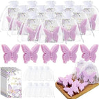 Dunzy 100 Set Butterfly Soaps Party Favors with Cards,Purple by Dunzy