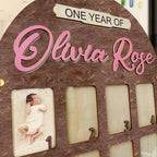 V-DECORPARKS Personalized My First Year Photo Frame | 12 Months Picture Frame For Baby First Year | Displays Twelve 2x3 Pictures | Birthday Party Decor Newborn Memory Keepsake, Style MP4 - Image 5