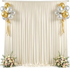 40x8ft Beige Backdrop Curtain for Parties Wrinkle Free Fabric Backdrop Curtain Wedding Photo Backdrop Drapes for Birthday Party Baby Shower Bridal Shower Photography Back Drop 8 Panels 5x8FT - Image 5