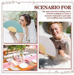 Yinkin 100 Pack Folding Hand Fans Bamboo for Party Favors, Multi Colors - Image 4