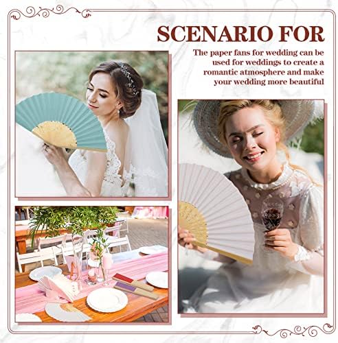 Yinkin 100 Pack Folding Hand Fans Bamboo for Party Favors, Multi Colors - Image 4