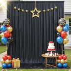 10ftx12ft Wrinkle Free Black Backdrop Curtain for Wedding Parties, 2 Panels 5x12 ft Long Silky Polyester Fabric Backdrop Drapes Black Photo Back Drop Cloth for Birthday Photography Background - Image 6