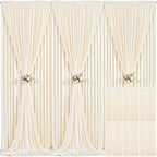 6 Panels Champagne Backdrop Curtain for Parties Wedding Baby Shower Wrinkle Free Photo Curtains Backdrop Drapes Fabric Decoration for Bridal Shower 30ft(W) x 10ft(H) by Tao-GePartyDecorations