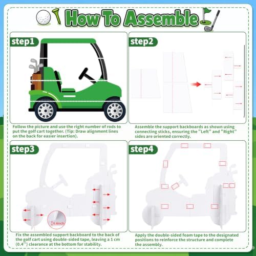 4 Ft Green Golf Cart Corrugated Plastic Standee Large Photo Prop - Image 4