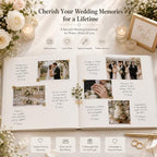 Personalized Linen Wedding Guest Book, Custom Photo Album 29 x 21.5 cm - Image 3