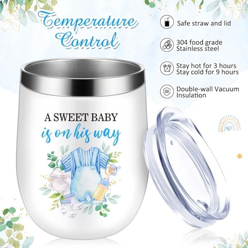 Hoolerry 6 Set Baby Shower Cups, 12oz Stainless Steel Tumbler, Greens - Image 4