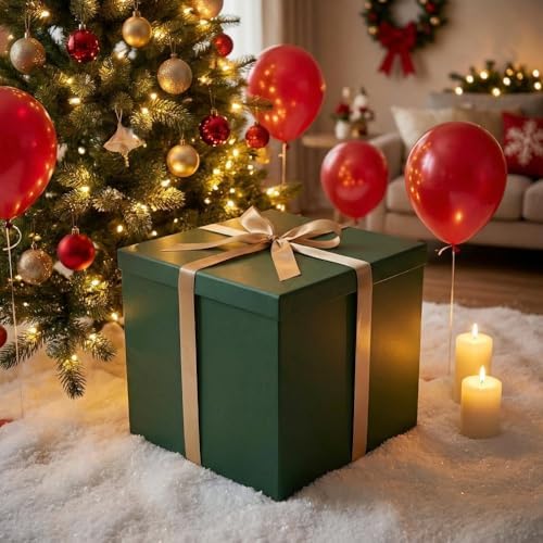 UoeRing 3 Pcs Large Gift Box Green 12x12x11 Inch with Lid - Image 6