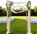 Wedding Arch Backdrop Stand Gold 5.91 x 7.87FT Wedding Arches Square Metal Balloon Arch Stand Garden Arbor Frame Arch Drapery Sheer Fabric Backdrop Curtain for Photo Booth Background Decoration by Unknown