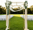 Wedding Arch Backdrop Stand Gold 5.91 x 7.87FT Wedding Arches Square Metal Balloon Arch Stand Garden Arbor Frame Arch Drapery Sheer Fabric Backdrop Curtain for Photo Booth Background Decoration by Unknown