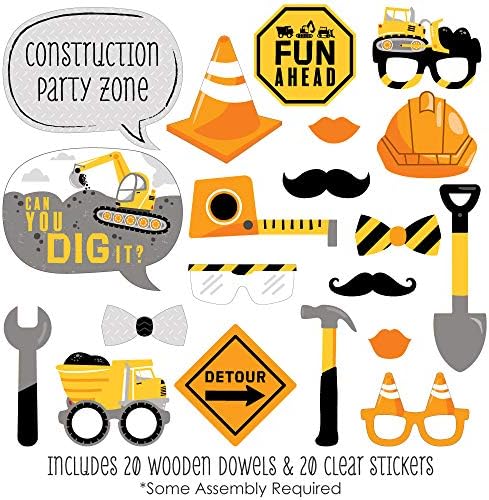 Big Dot of Happiness Funny Dig It - Construction Party Zone - Baby Shower or Birthday Party Photo Booth Props Kit - 30 Ct - Image 2